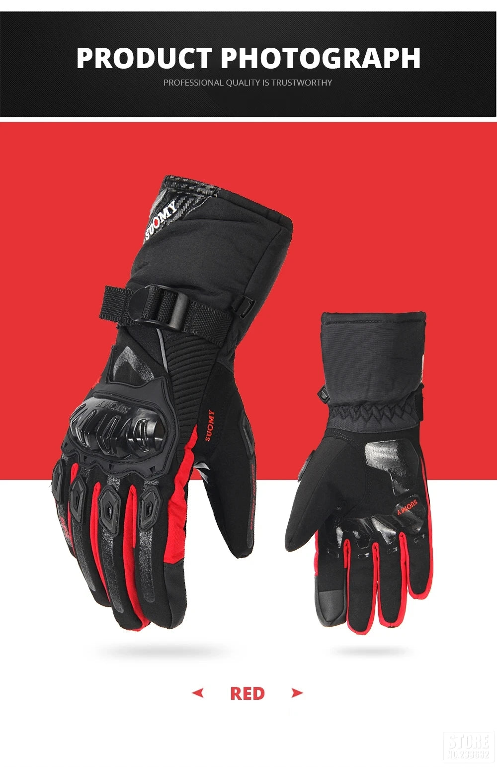 Winter Warm Motorcycle Gloves for Outdoor Riding