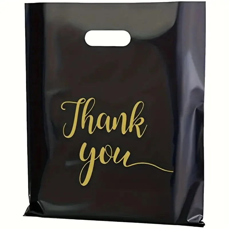Extra Thick Reusable Plastic Thank You Bags – 20 Pack