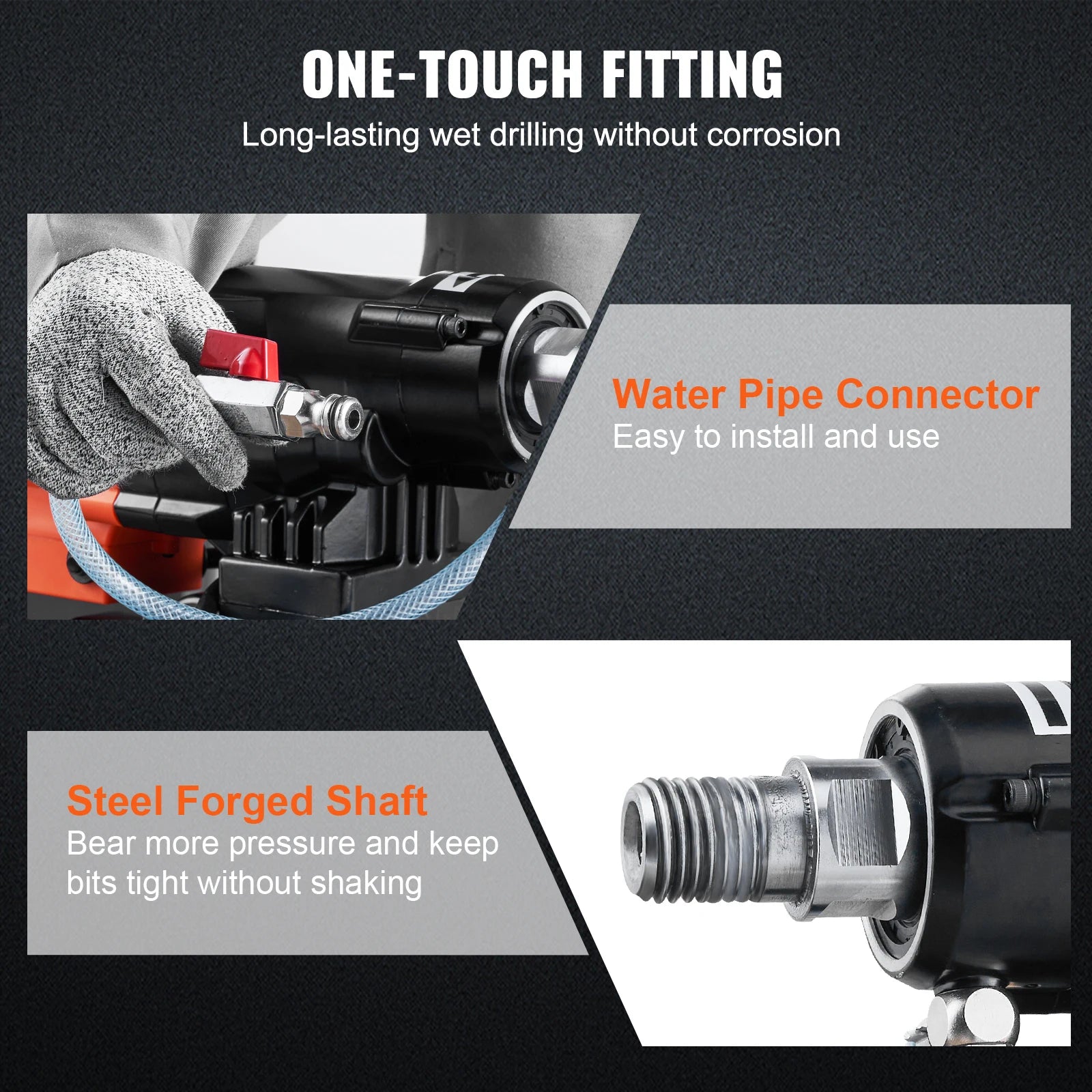 8-Inch Wet & Dry Diamond Core Drill Machine 750RPM Rig Stand