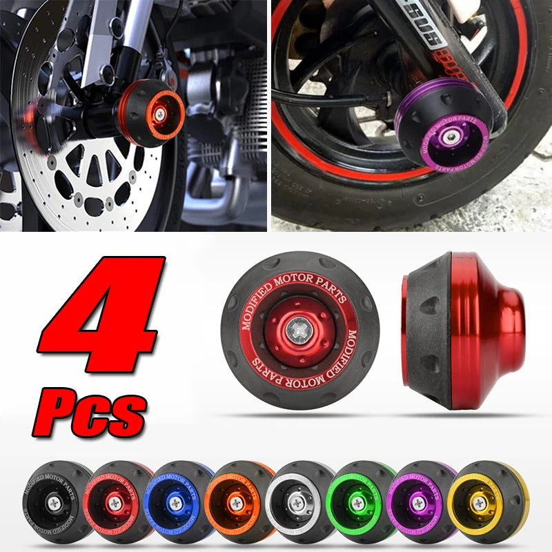 2/4Pcs Universal Motorcycle Wheel Protection Crash Pad Motorbike Crash Protectors Alloy Motocross Falling Front Fork Slider Cups 