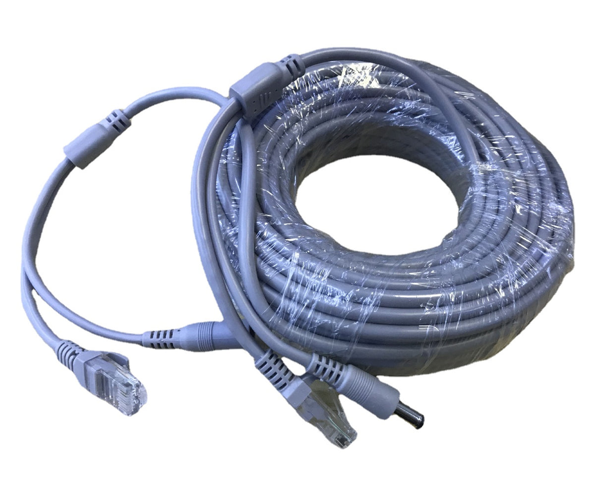 RJ45- ja tasavirtakaapeli valvontakameraan, vaihtoehtoina 5–20 m