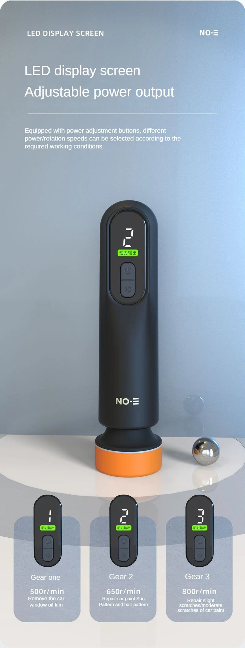 LEIBOO Car Waxing Polishing Sanding Machine 12000RPM Wireless Car Paint Scratch Repair Windscreen Glass Oil Film Remove Machine 