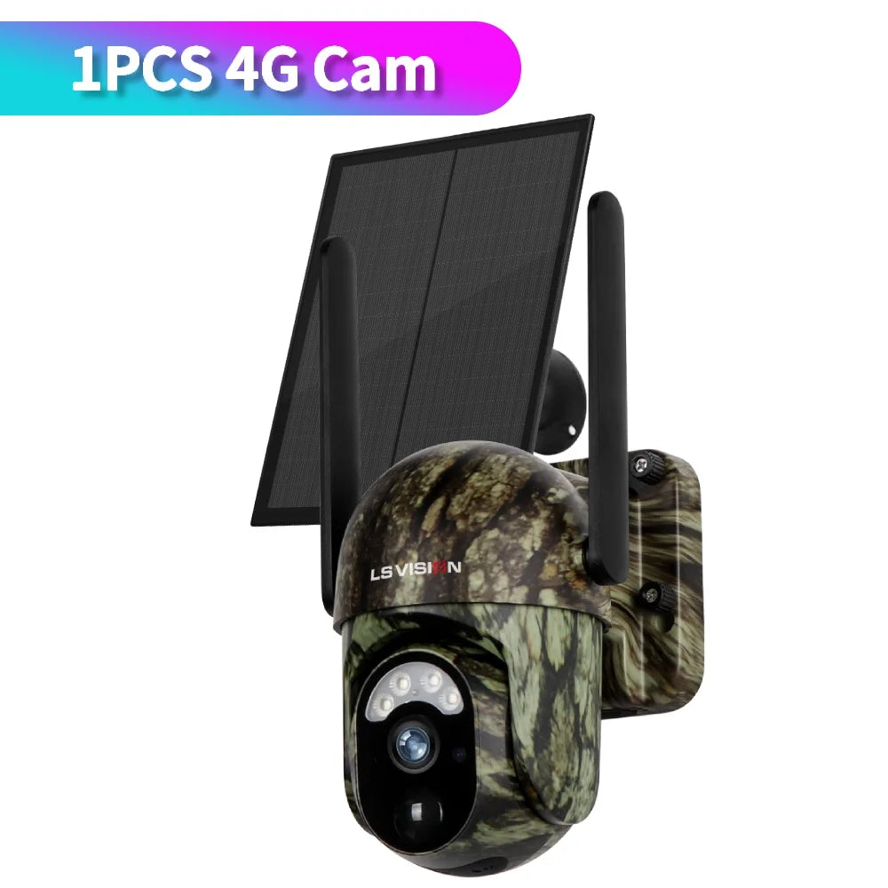 4MP 4G Solar Outdoor Security Camera with PTZ and Night Vision