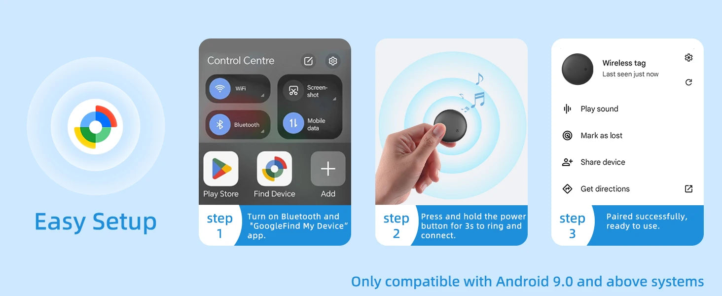 Bluetooth Key Finder Tracker Tag for Keys, Wallet, Pets & Bags
