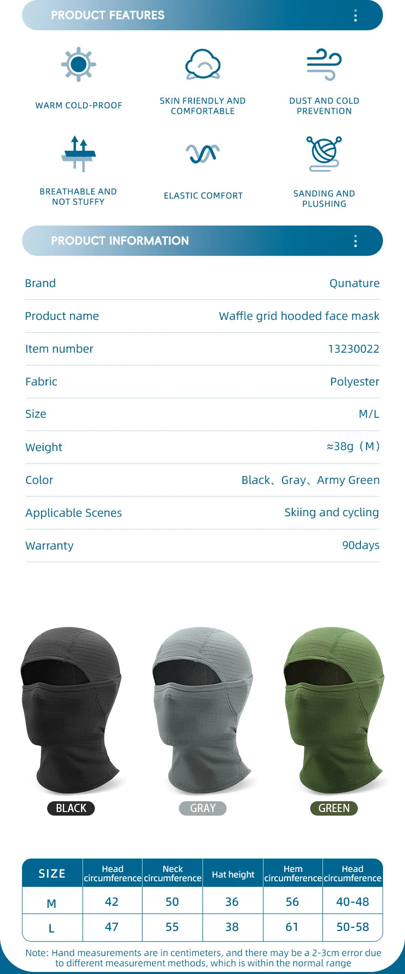 Windproof Thermal Balaclava Face Mask for Cycling & Outdoor Sports