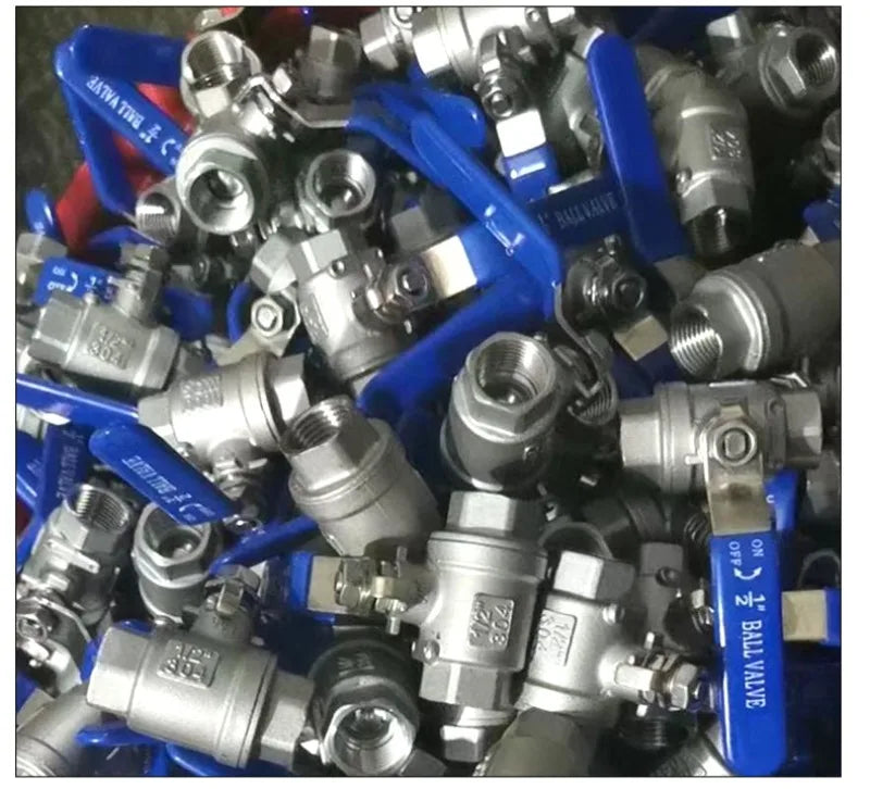 Βαλβίδα σφαιρική από ανοξείδωτο ατσάλι με πλήρη διάμετρο και λαβή από βινύλιο