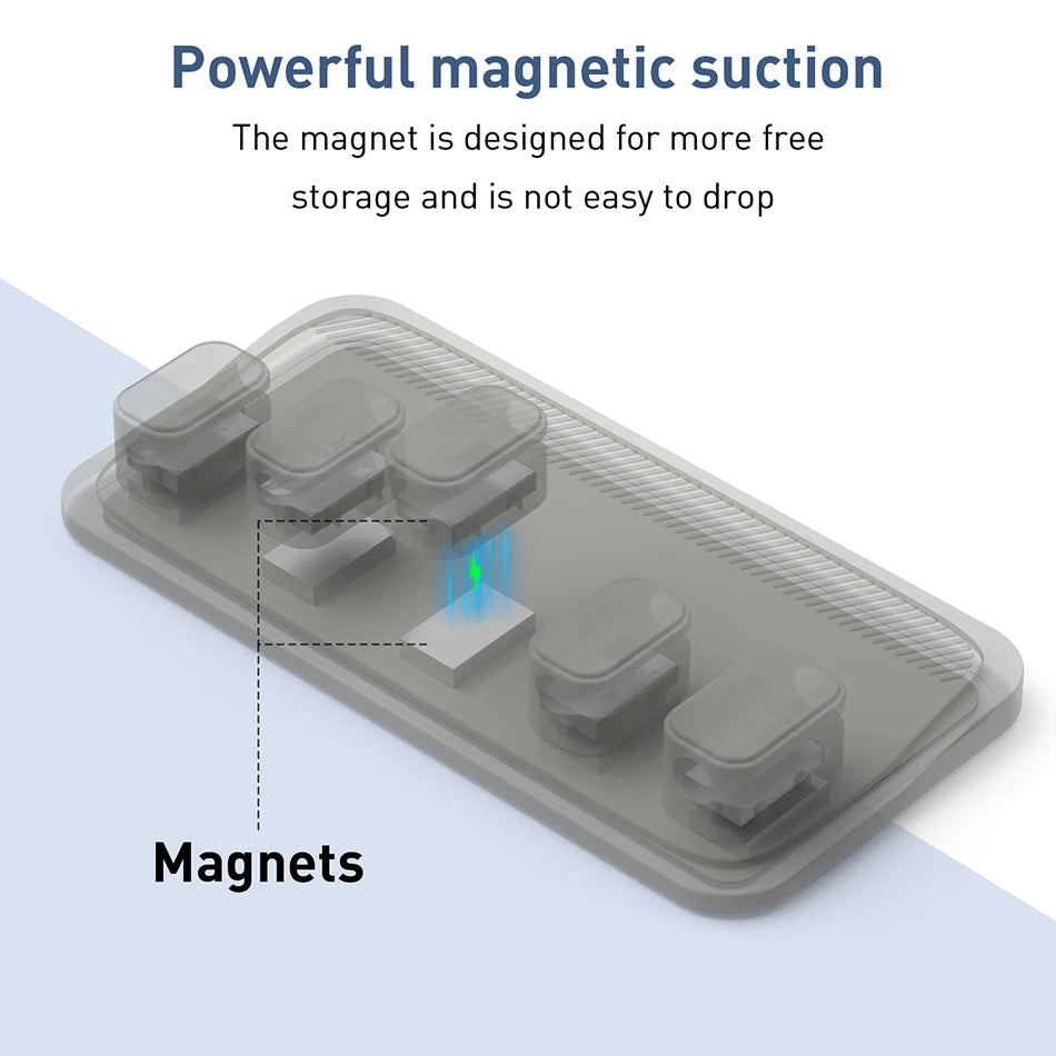 Magnetic Cable Organiser with Five Clips