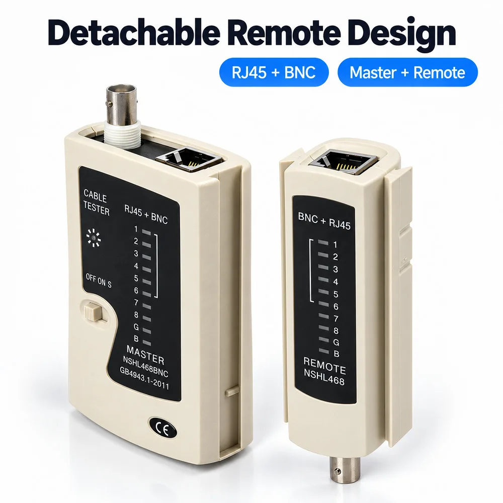 RJ45 and BNC Cable Continuity Tester