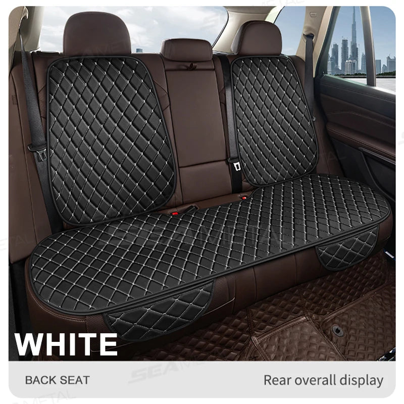 SEAMETAL Premium Car Seat Cushion Luxury Leather Anti Slip Seat Cover Breathable Anti Scratch Car Seat Protector for Sedan Suv