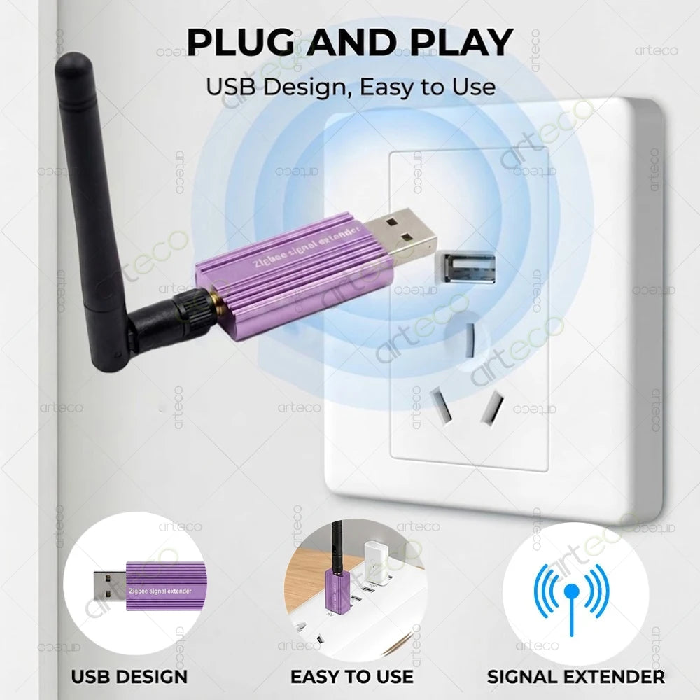 ZigBee Signal Repeater Amplifier Booster USB Signal Range Extender,Expands ZigBee Gateway Network,For Tuya/Z2MQTT Home Assistant