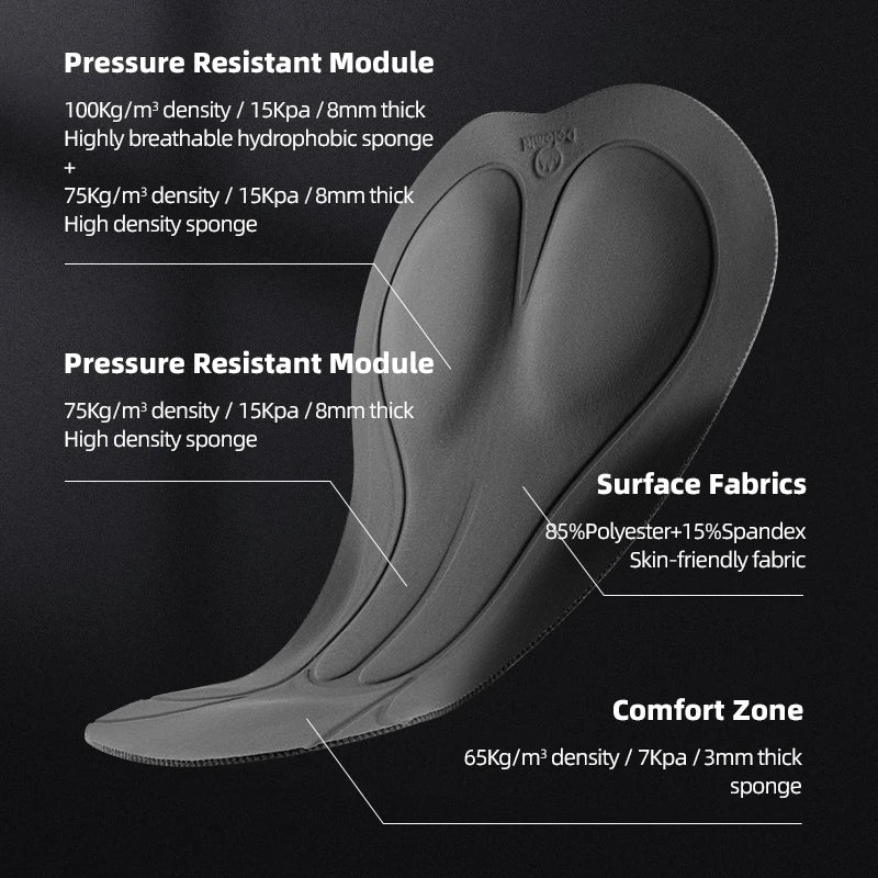 Men’s Padded Cycling Shorts Quick-Dry Breathable Bike Tights