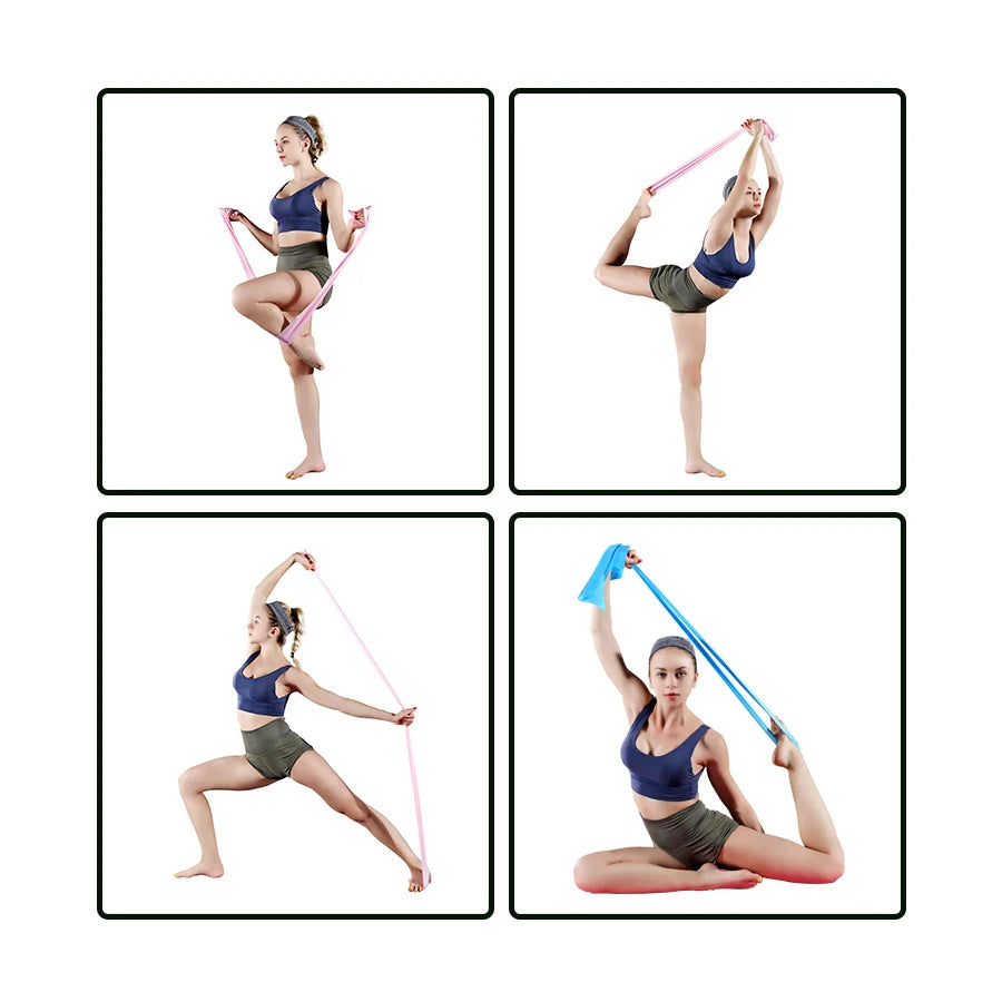 Long Training Stretch Bands Yoga Pilates Resistance Band for Physical Lower Body home Strength Elastic Exercise Bands 