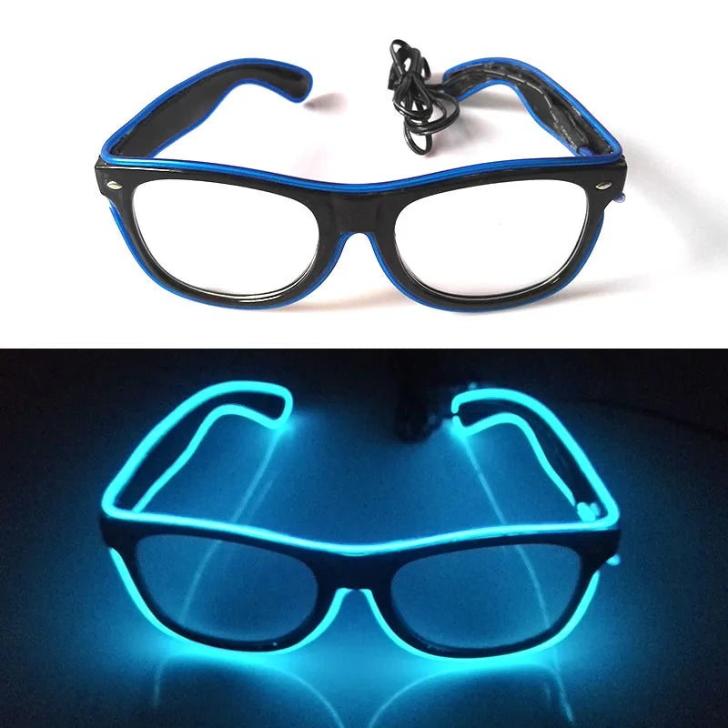 1PC Light Up LED Glasses Glow Sunglasses EL Wire Neon Glasses Glow in The Dark Party Supplies Neon Party Favors for Kids Adults 