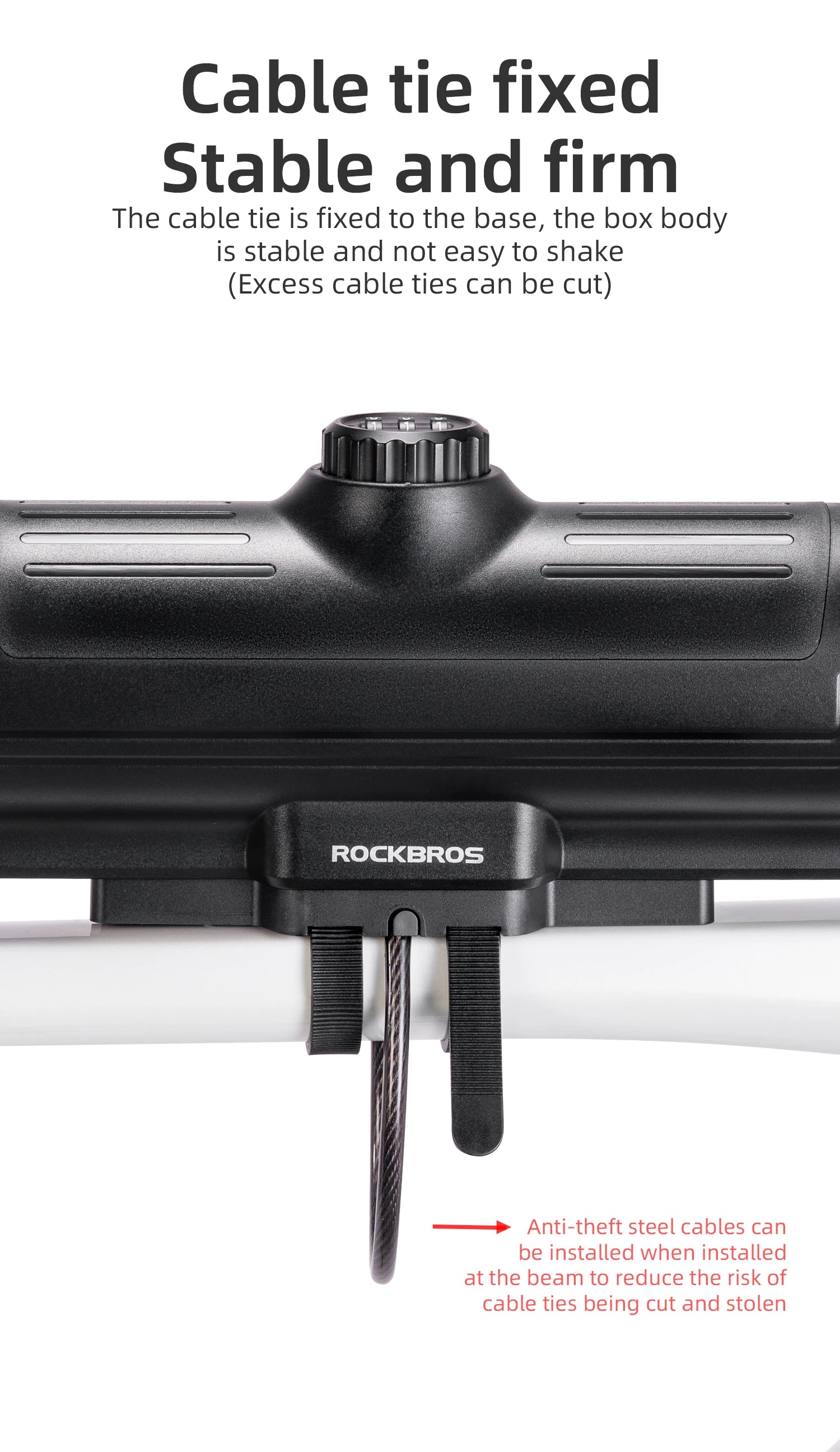 ROCKBROS wodoodporna torba na ramę roweru z zamkiem szyfrowym 0,7L