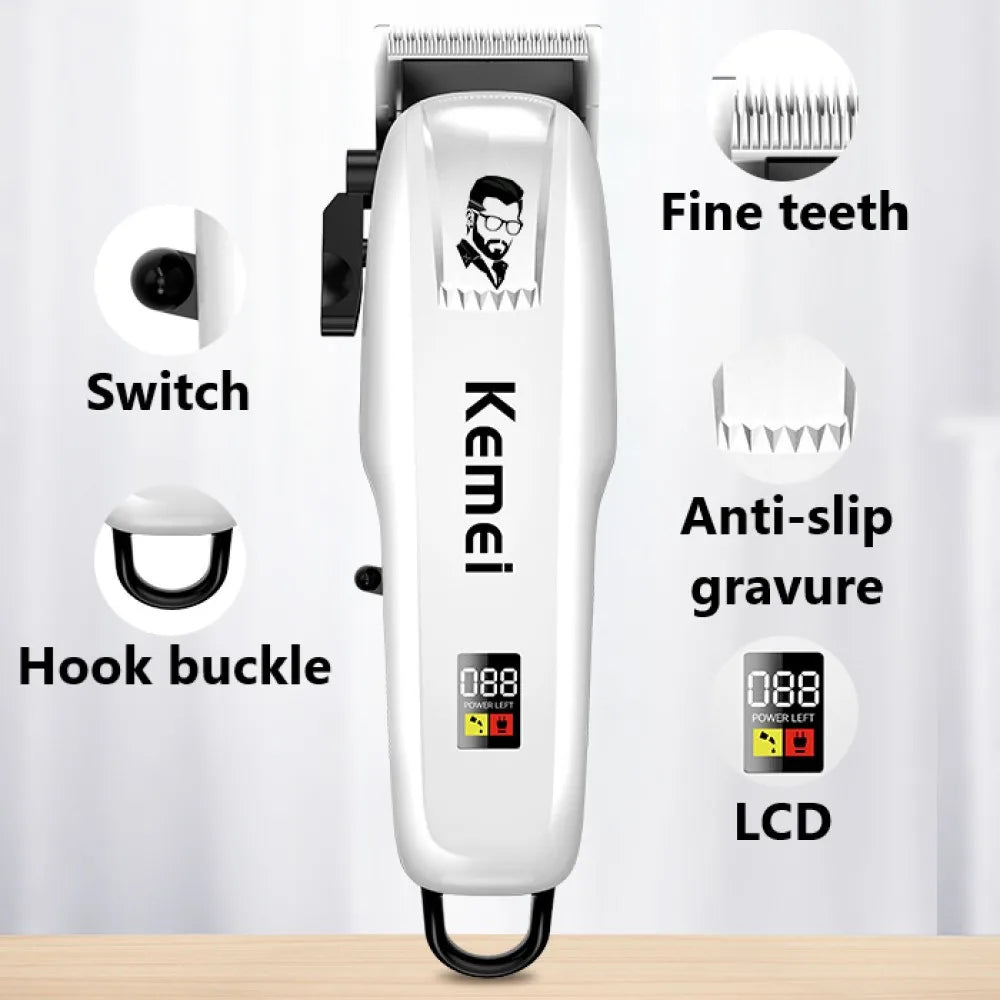 Kemei Professional Hair Clipper Rechargeable Hair Trimmer For Men Shaver Hair Cutting Machine Barber Accessories Cut Machin 