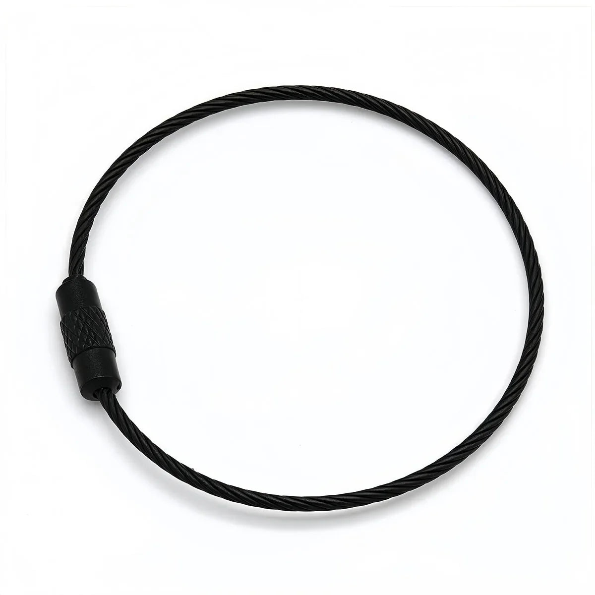 5/10pcs Stainless Steel Wire Keychain Ring Key Keyring Circle Rope Cable Loop Outdoor Camp Luggage Tag Screw Lock Gadget