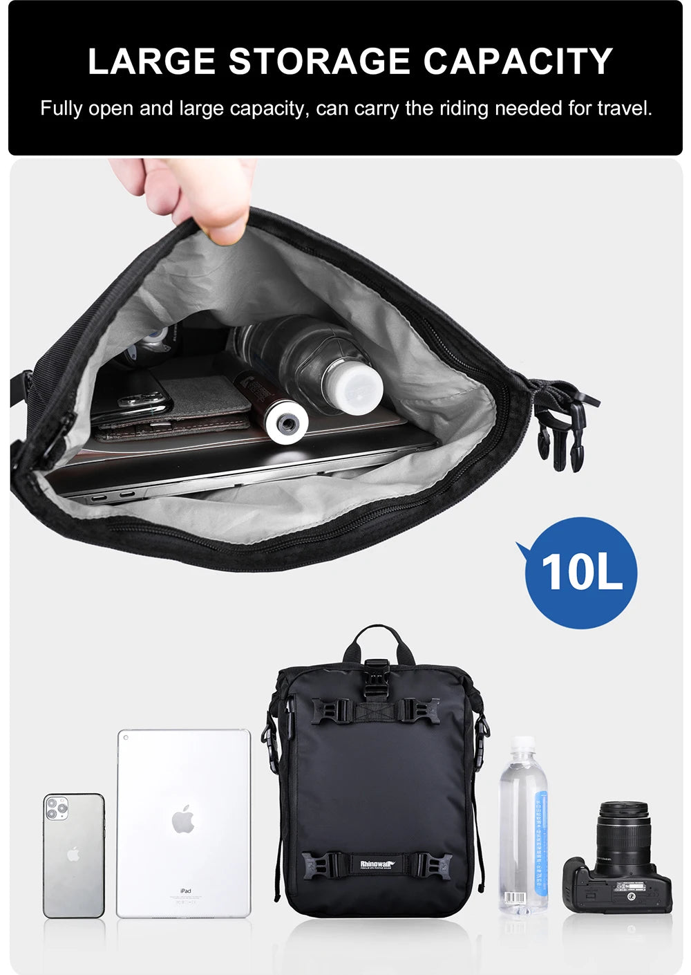 Motorcycle Rear Seat Bag Waterproof Luggage Pack