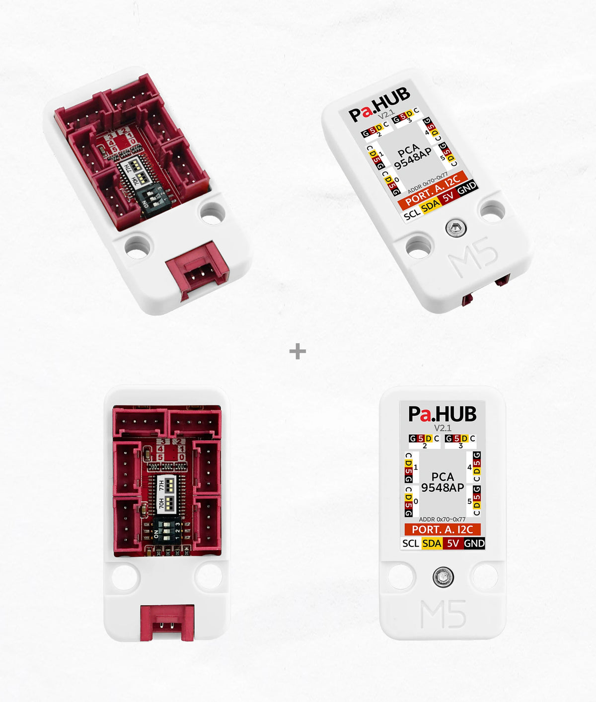 M5Stack Hivatalos PaHub v2.1 egység I2C hub 1 to 6 bővítés DIP kapcsoló multiplexerek IoT fejlesztő készlet (PCA9548AP)