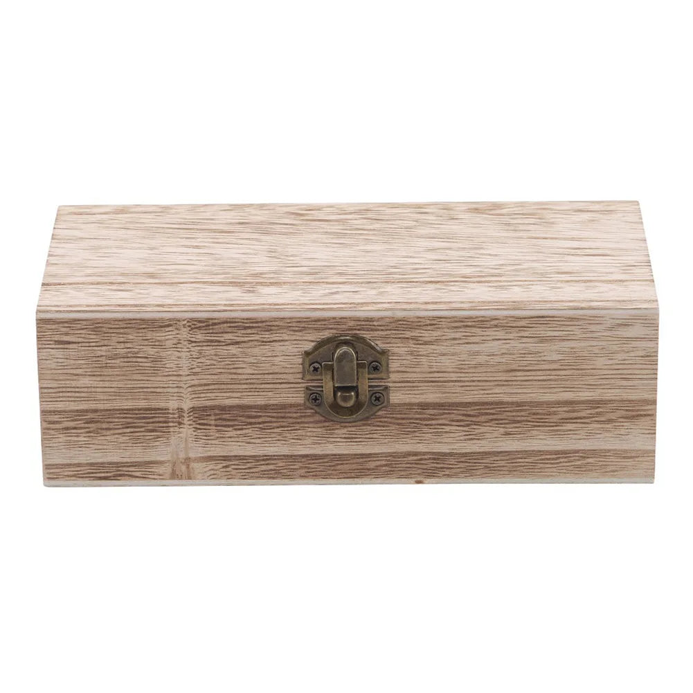 Rectangular Wooden Keepsake Box with Clasp
