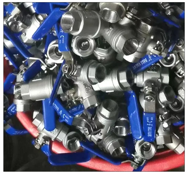 Βαλβίδα σφαιρική από ανοξείδωτο ατσάλι με πλήρη διάμετρο και λαβή από βινύλιο