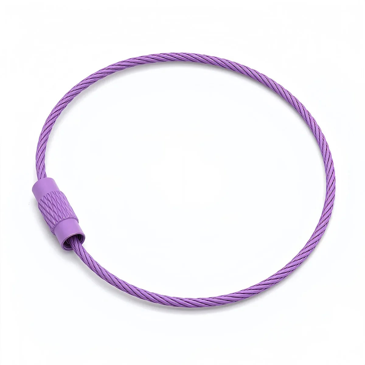 5/10pcs Stainless Steel Wire Keychain Ring Key Keyring Circle Rope Cable Loop Outdoor Camp Luggage Tag Screw Lock Gadget