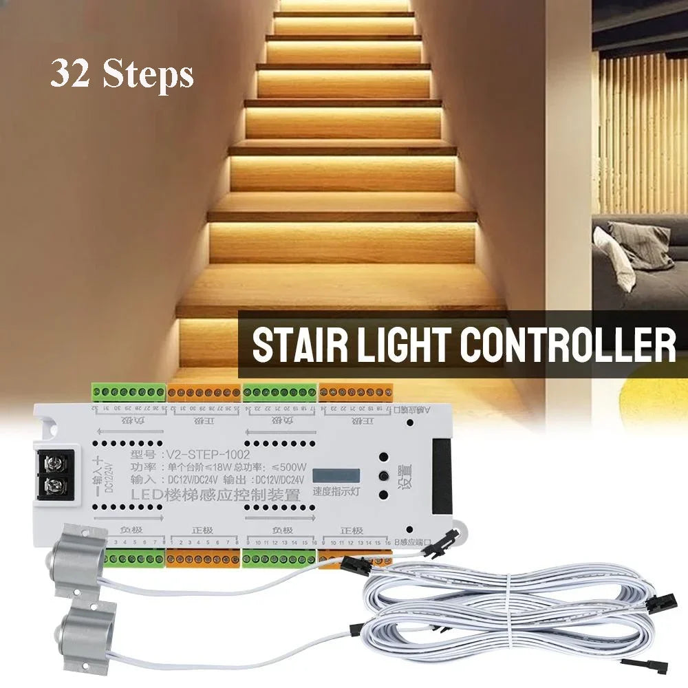 Controlador PIR de 32 canales para iluminación de escaleras