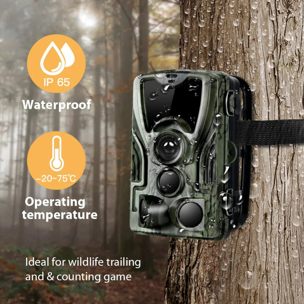 PR-801A Hunting Camera With 5000Mah Lithium Battery 16MP 64GB Trail Camera IP65 Photo Traps 0.3s 940nm Wild Camera