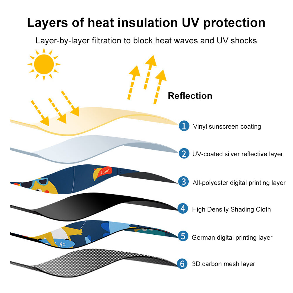 2-Layer Telescopic Car Window Shade with Magnetic Mosquito Net