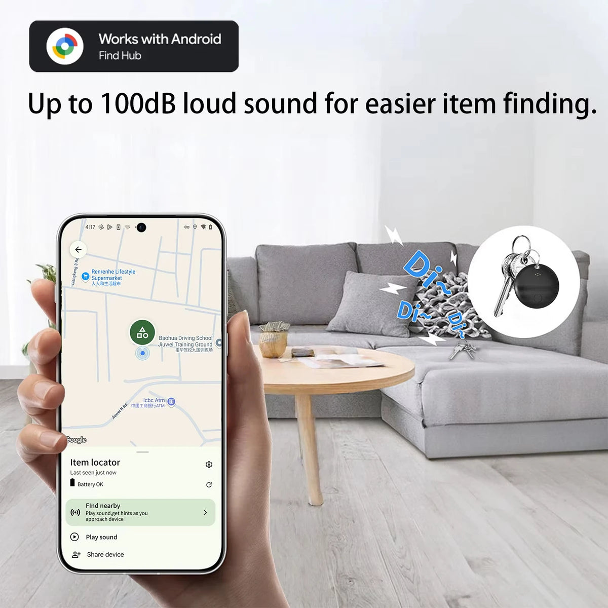 Google Find My GPS Tracker Android Airtag φορητό GPS Tracker Bluetooth εντοπιστής για ποδήλατο κλειδιά, ποτέ μην ξεχνάτε πράγματα