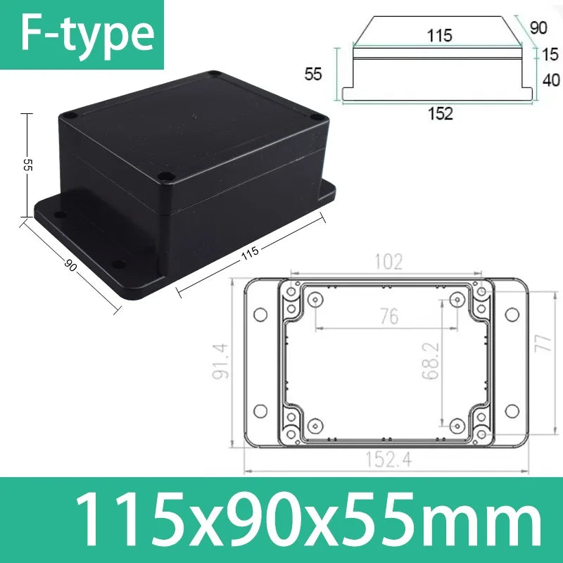 ABS Electronics Enclosure, Black or Clear Lid & Mounting Options