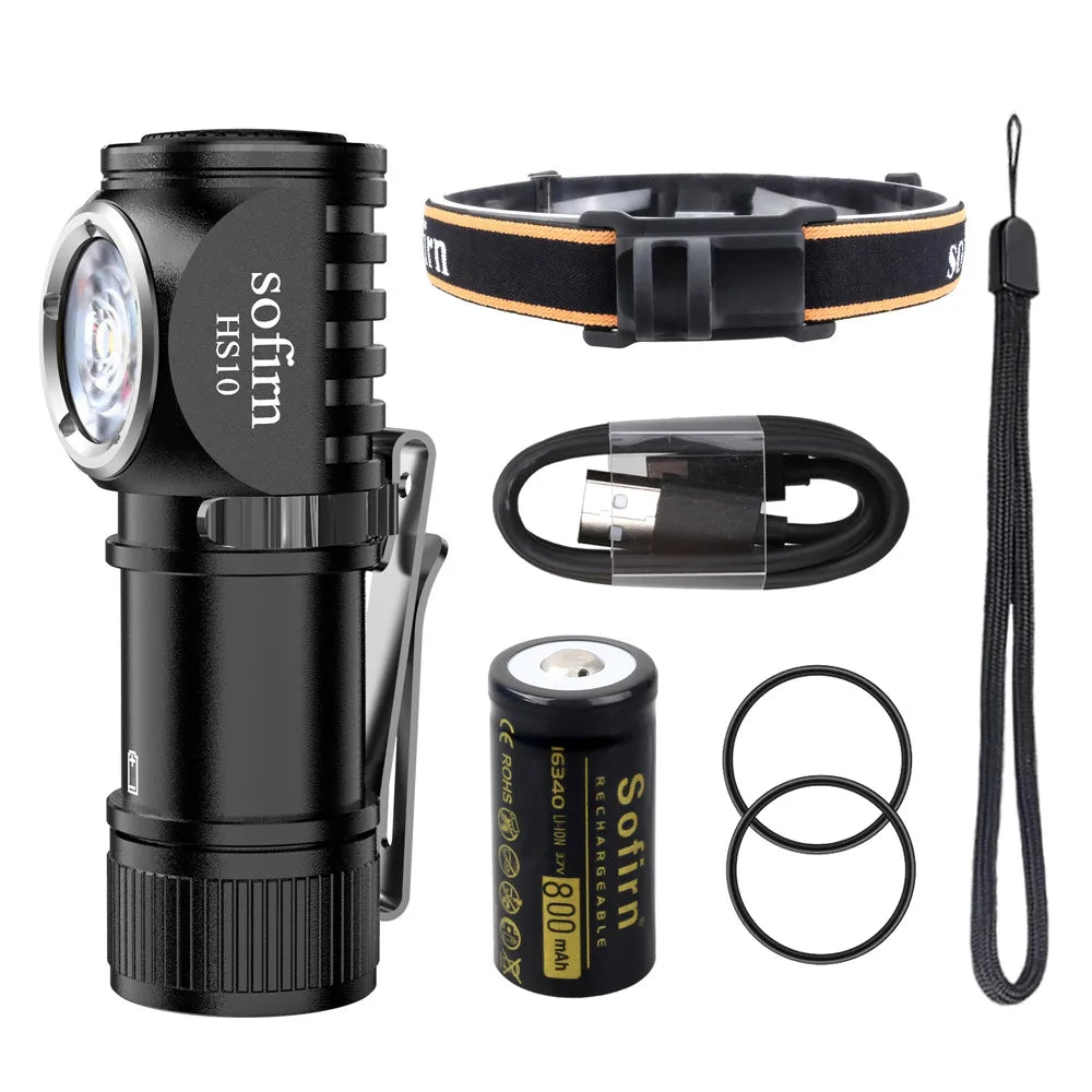 USB-C Rechargeable Mini 16340 Headlamp 1100lm with Magnetic Tail and TIR Optics