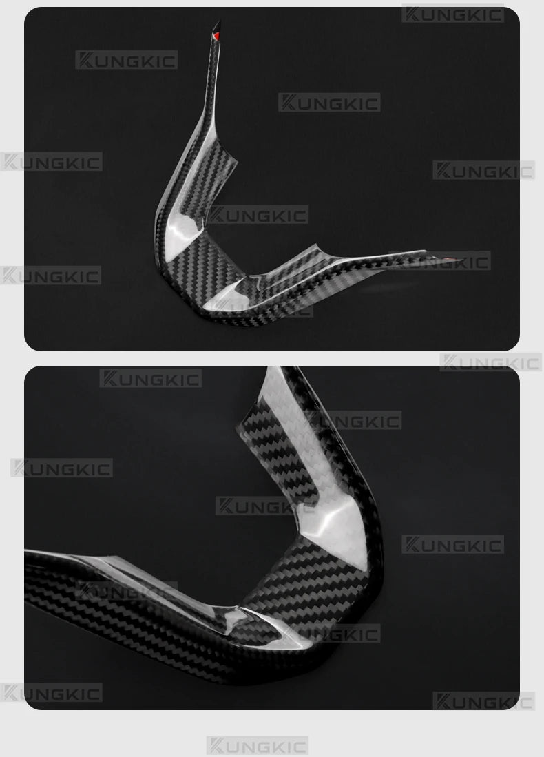 Dry Carbon Fiber Steering Wheel Bottom Trim for Seat and Cupra