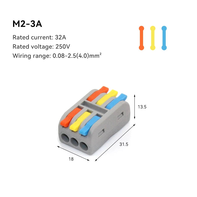 10/30/50 PCS Mini Fast Wiring Cable Connectors Universal Compact Splitter Electrical Conductors Push-in Home Terminal Block 