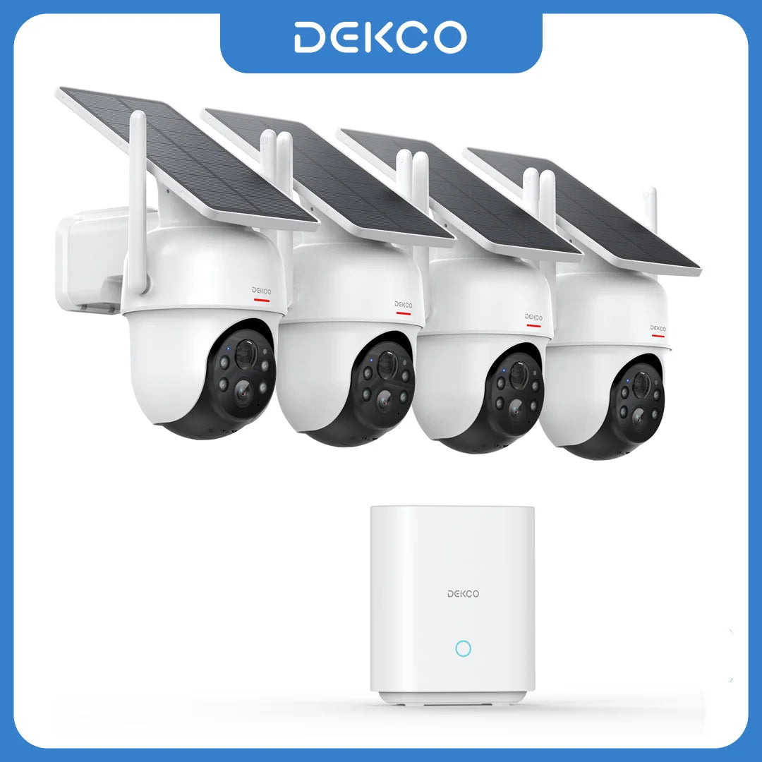 DEKCO 3MP Solar Security Camera System, 4-Camera Kit