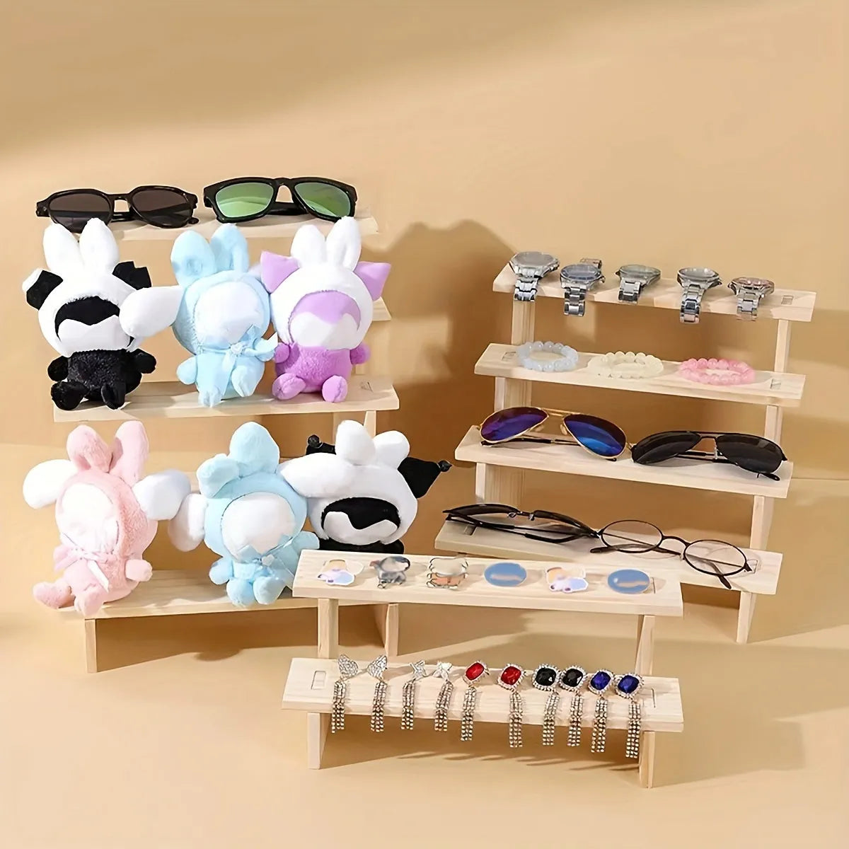 Wooden Tiered Display Stand, Two to Five Levels