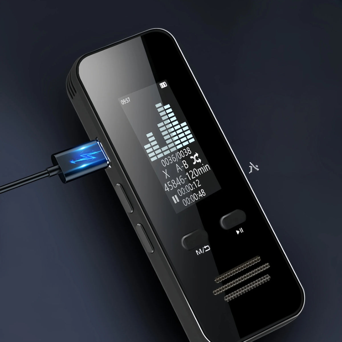 64GB Digital Voice Recorder Password Protection Voice Control Long Time Recording LCD