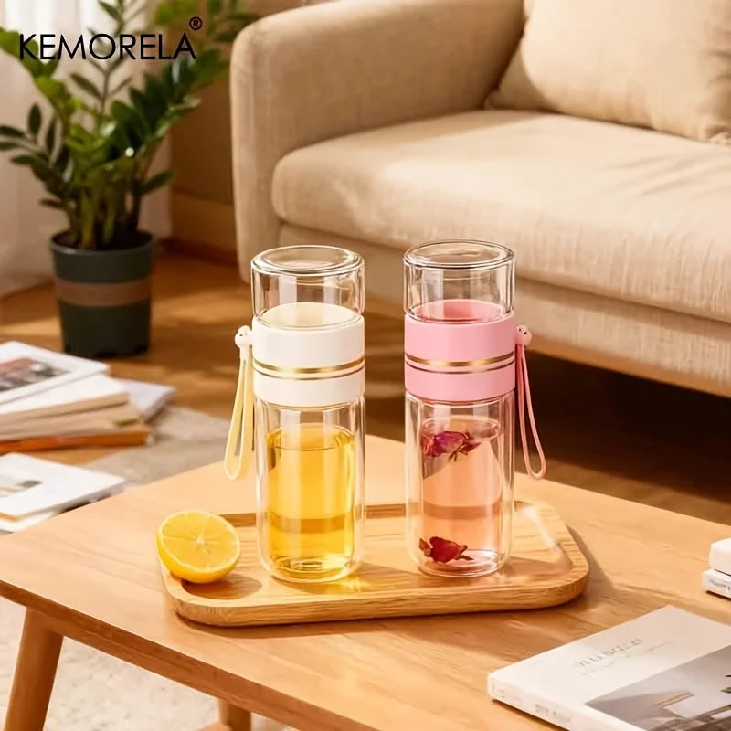 Double-Wall Tea Mug with Infuser, Colour Options