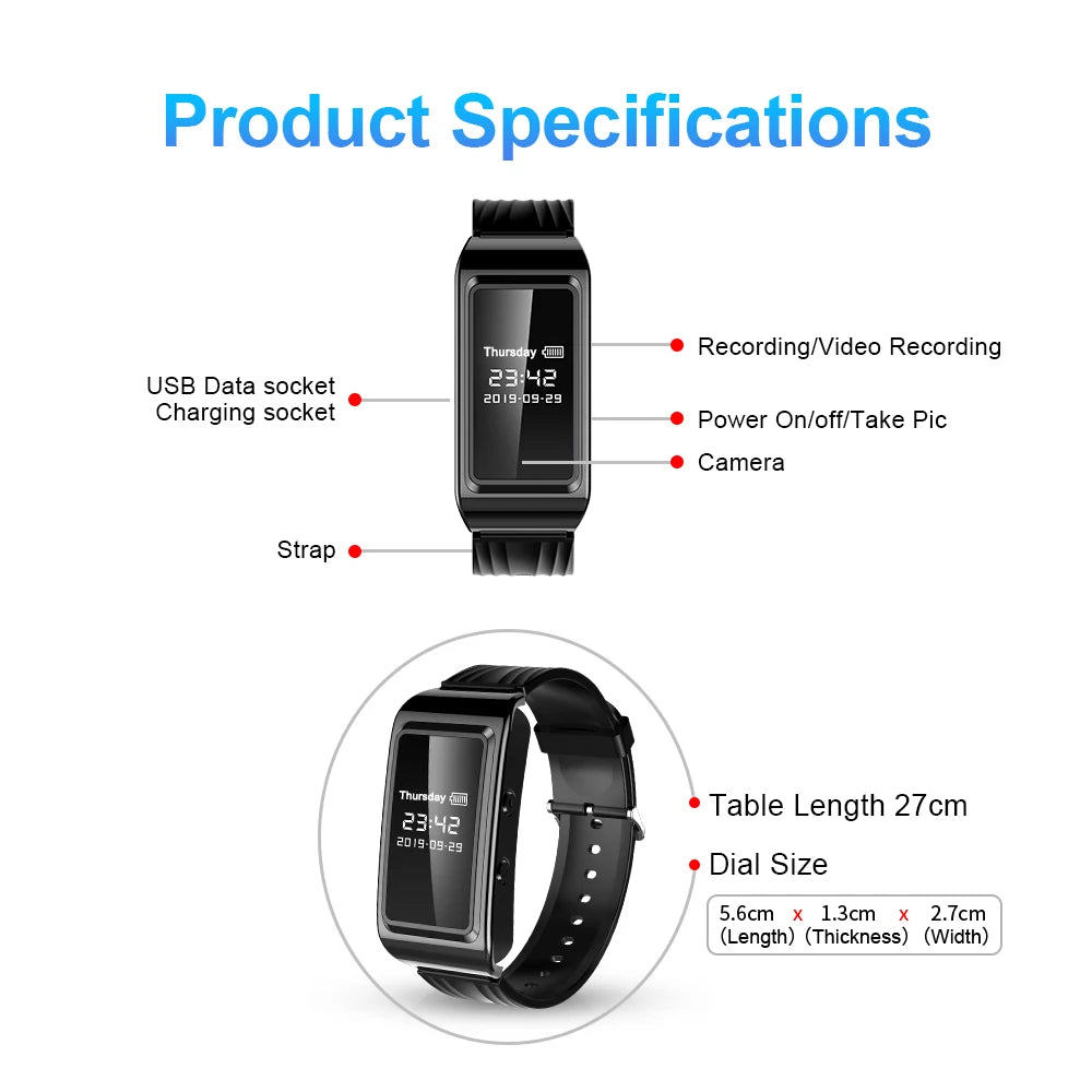 Mini Camera Watch Voice Video Recorder 1080P HD DV Professional Digital Bracelet Dictaphone Sound Small Micro For Home Secure Spy-shop.com