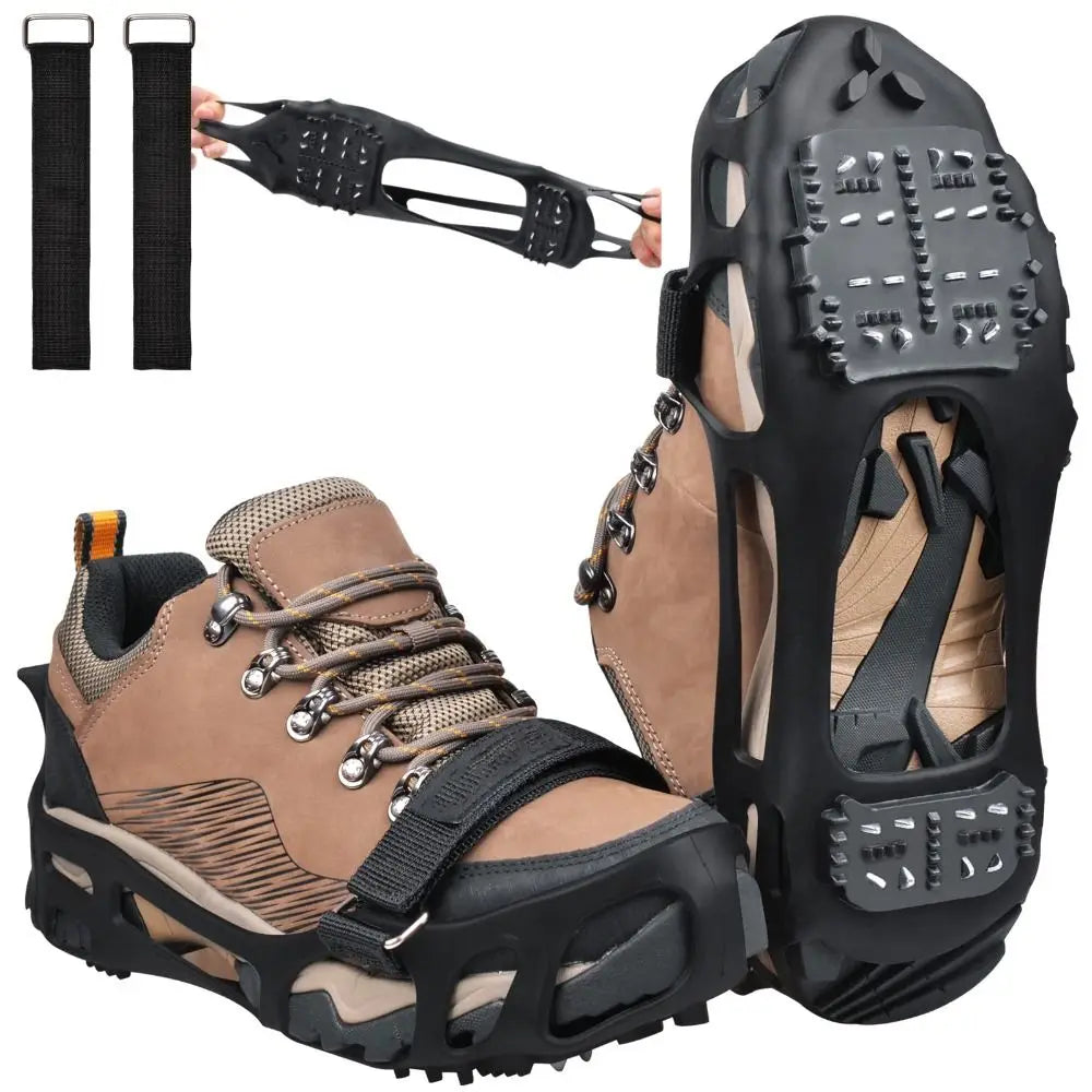24 Nýtů Ice Snow Traction Cleats Stretch Rubber Wear-resistant Winter Walking Boots Cleats Non-slip Gripper Snow Spikes