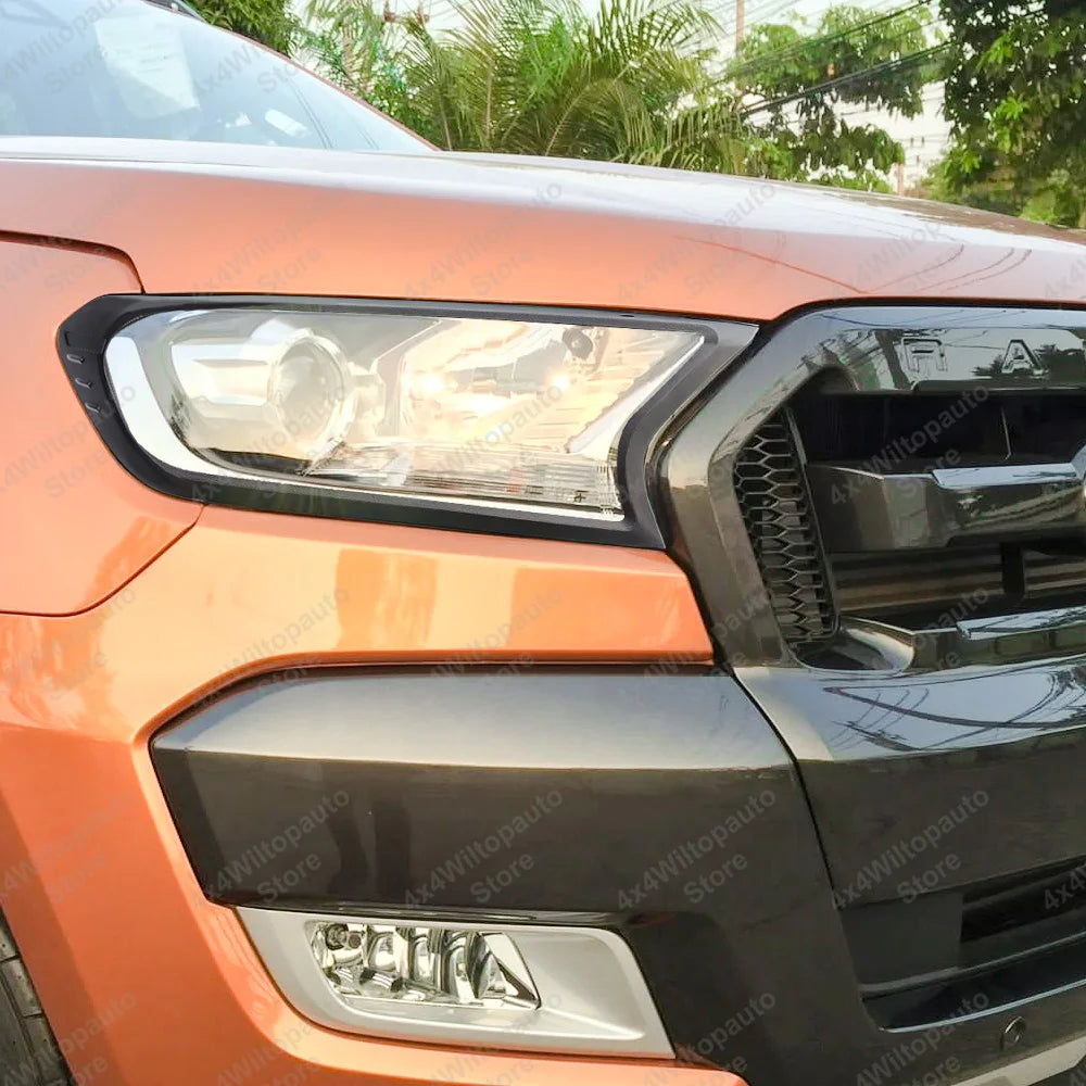 HeadLight Covers Side Vent Guard Trim Tail Lights Cover For Ford Ranger 2015-2022 Wildtrak XLT XLS XL Door Handle Insert Bowl