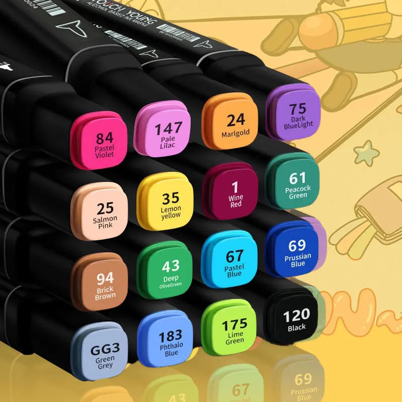 168 Colored Marker Pens Set for Manga & Sketching