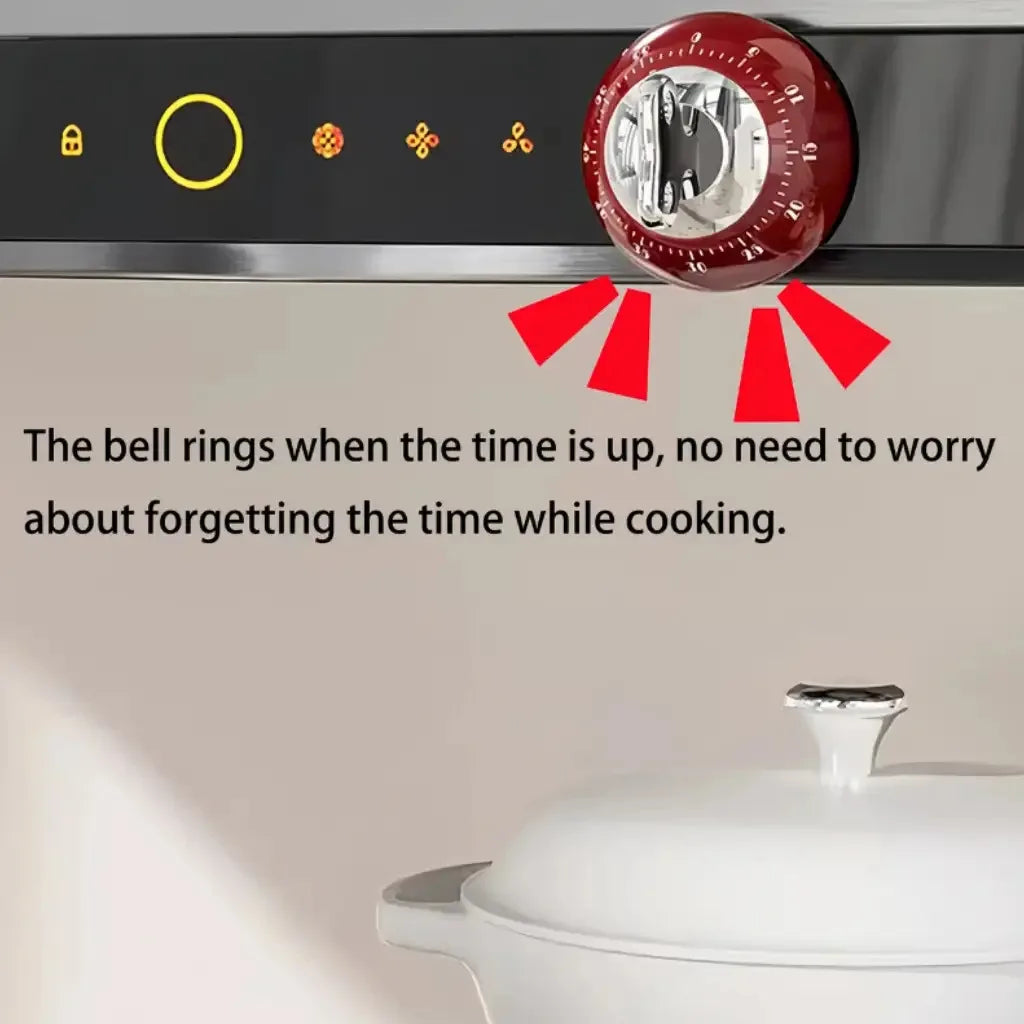 60-Minute Analogue Kitchen Timer, Colour Options