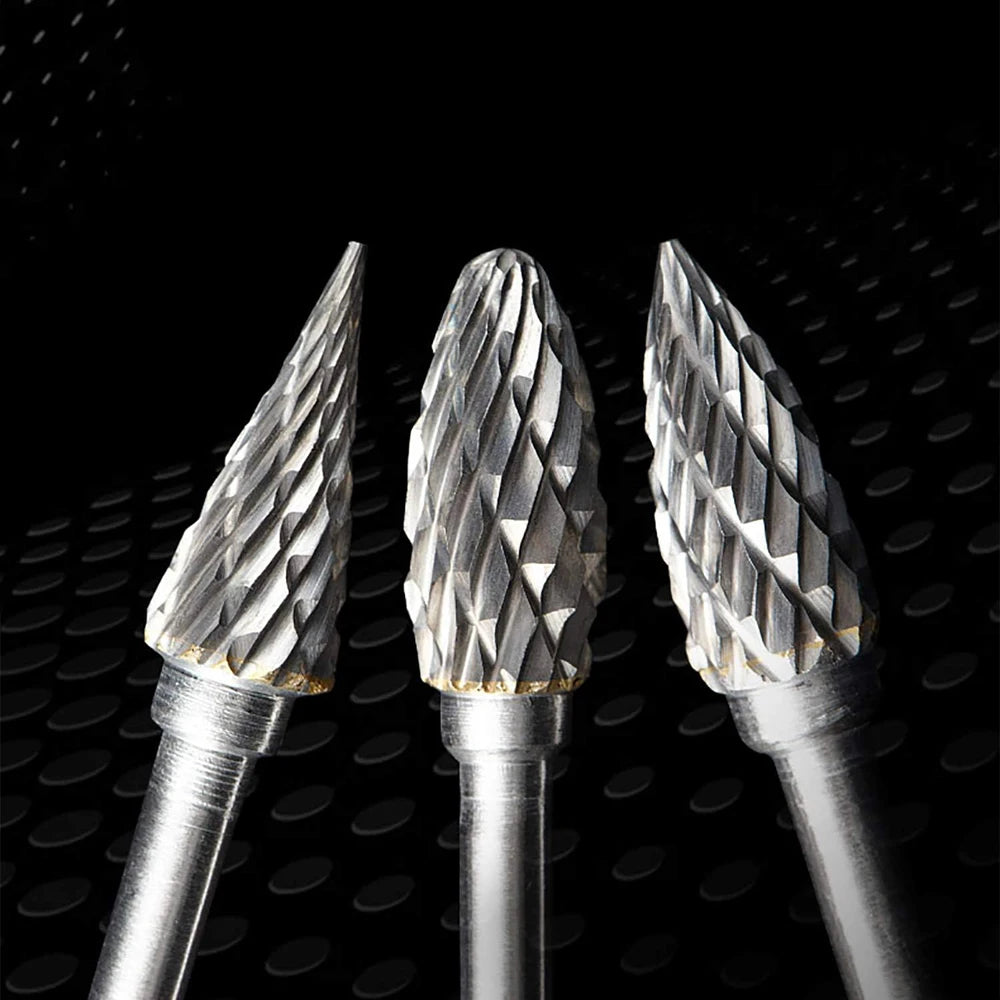 Ten-Piece Carbide Rotary Burr Set - 1/8-Inch Shank