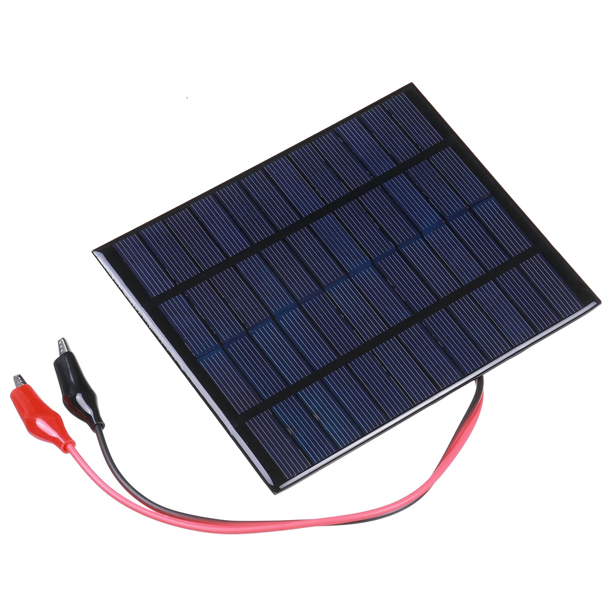 12V 10W Solar Panel Portable Polysilicon Panel Outdoor DIY Solar Charging Panel with Clip for 9-12V Battery Charging