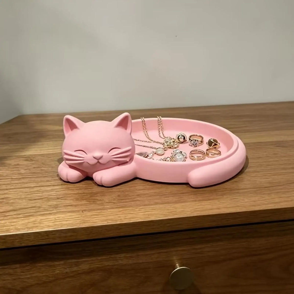Cat-Shaped Jewellery Tray in Plastic for Rings and Earrings