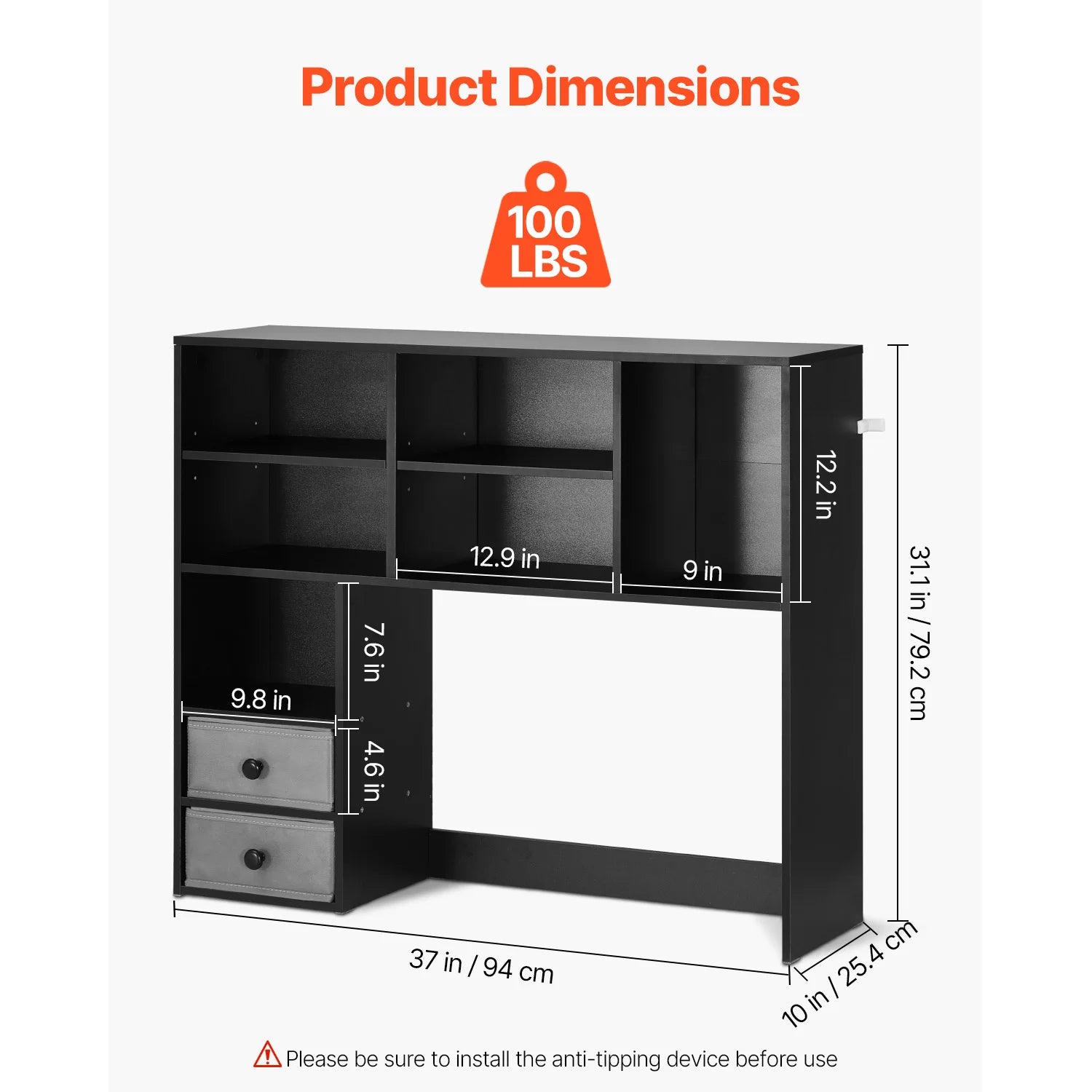 Desktop Bookshelf Storage Organizer 1/2/3-Tier Wood Display Shelf