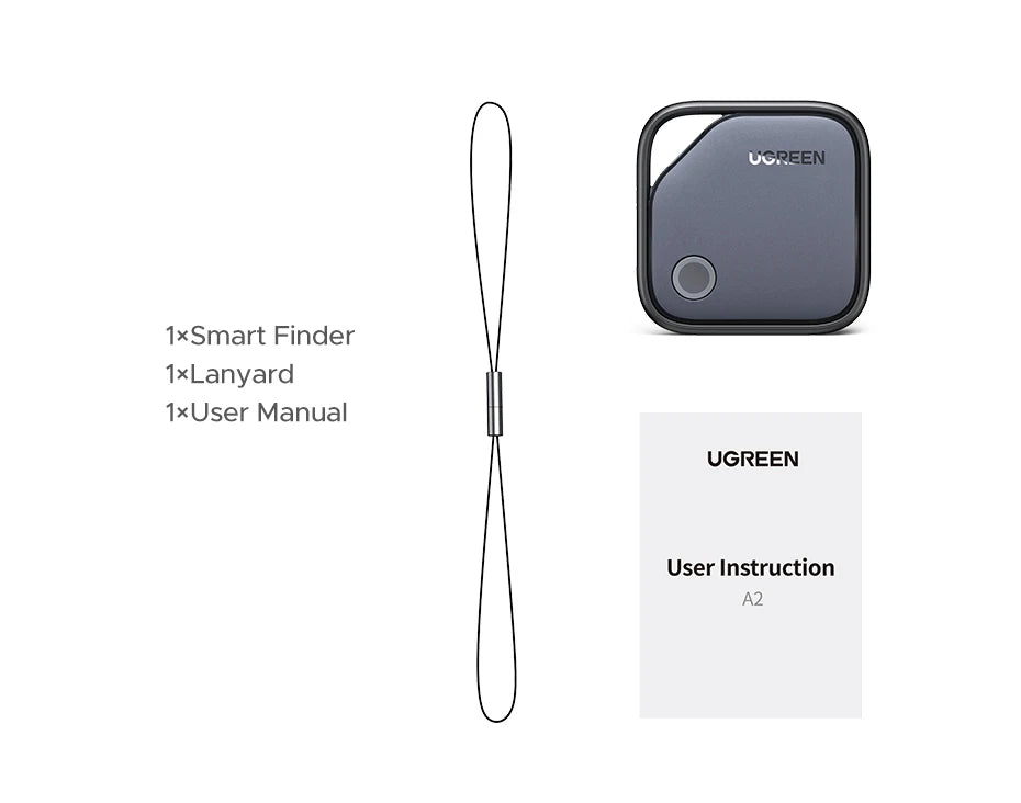 UGREEN Smart Bluetooth Tracker, Keys Finder Item Locator SmartTag Up to 2 Year Battery Phone Finder For Apple Find My (only IOS) 