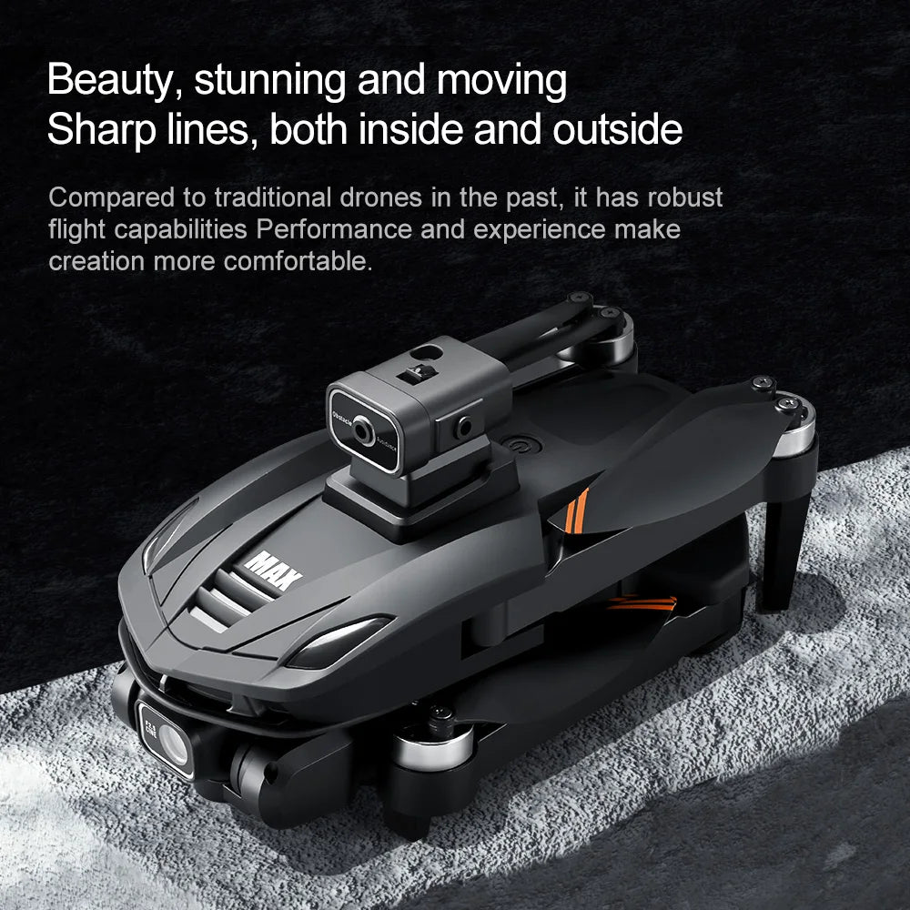NEW V168 Pro MAX GPS Drone 4K Professional 1080P HD Camera 5G WIFI FPV Drone Brushless Motor 2 Batteries 4.5 Inch Large Screen Remote Control Quadcopter Boys Toys