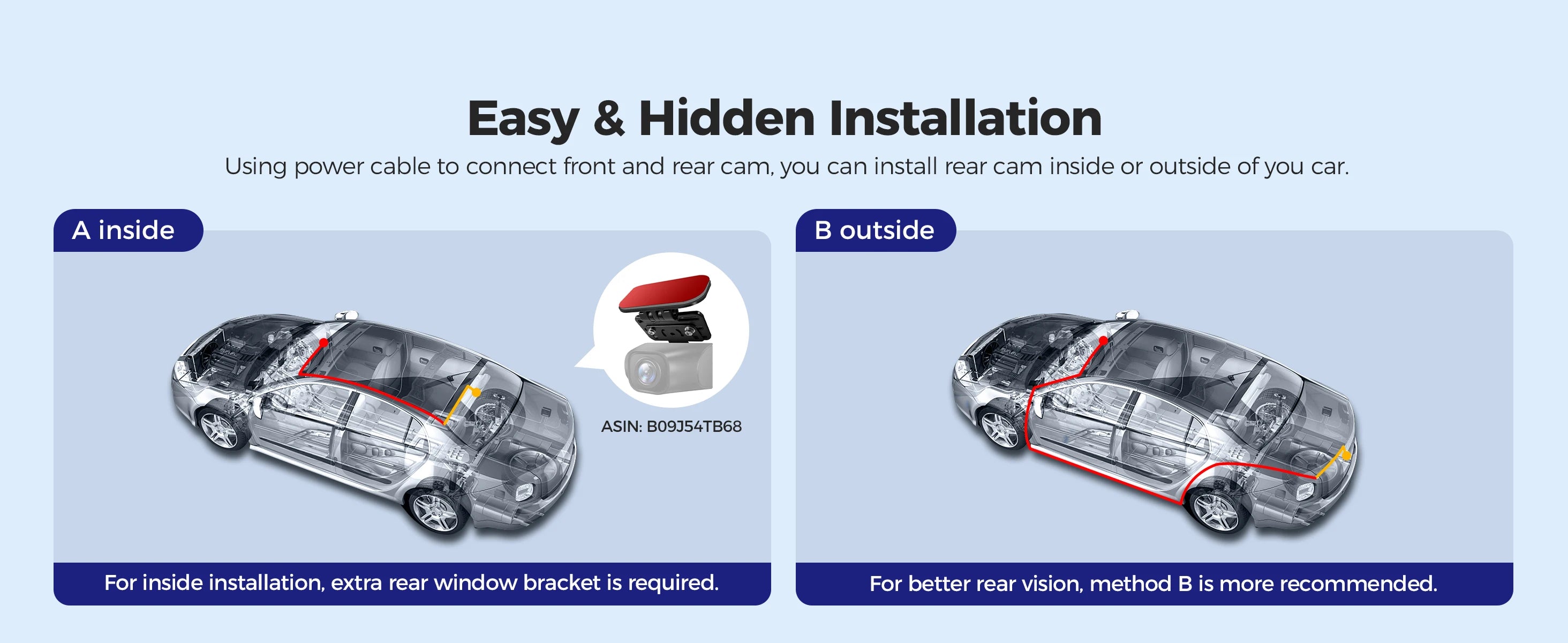 4K 3 Channel Dash Cam with WiFi, GPS, IR Night Vision and Parking Mode