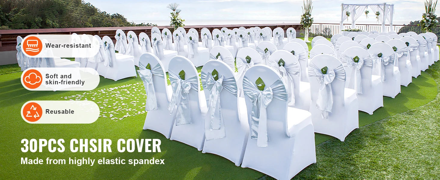 SucceBuy 12-100 pièces Housses de chaise élastiques en spandex universelles, housse de chaise ajustée, avec enveloppe amovible et lavable, pour mariage et fêtes.